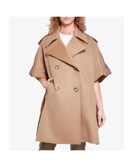 Max Mara Jassen ,Bruin ,Kasjmier Kameel Kasjmier Kimono Jas in het Natural