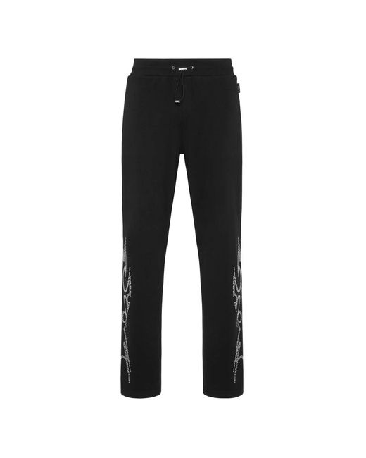 Philipp Plein Broeken ,Zwart ,Katoen Tracksuit Broeken Texas Studs in het Black voor heren