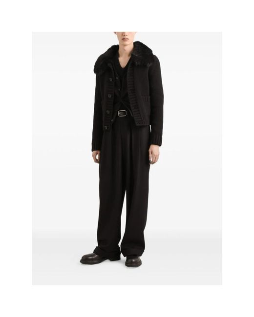 Dolce & Gabbana Black Wide Trousers for men