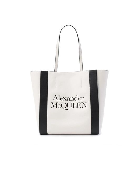 Alexander McQueen White Tote Bags