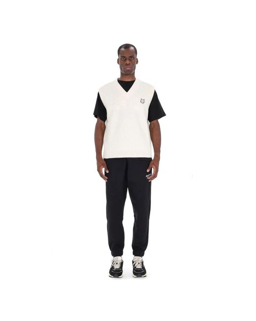 Maison Kitsuné Men's Natural Sleeveless Knitwear