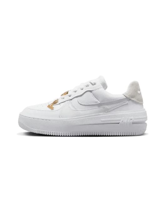Nike White Low Plt-Af-Orm Bling Sneakers