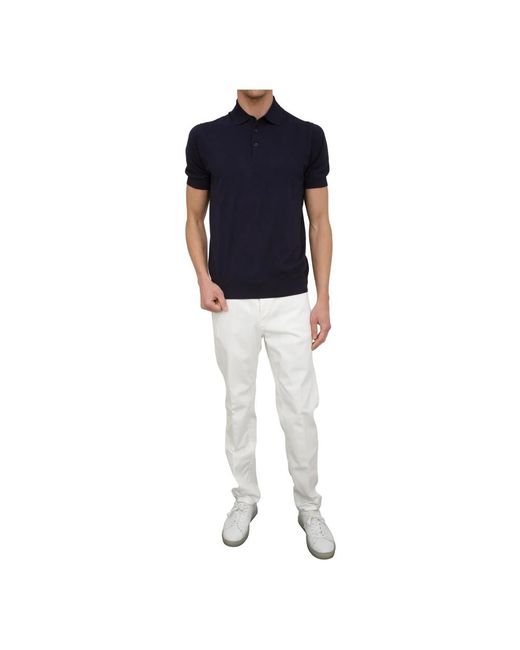 Paolo Pecora Blaues Poloshirt in Blue für Herren