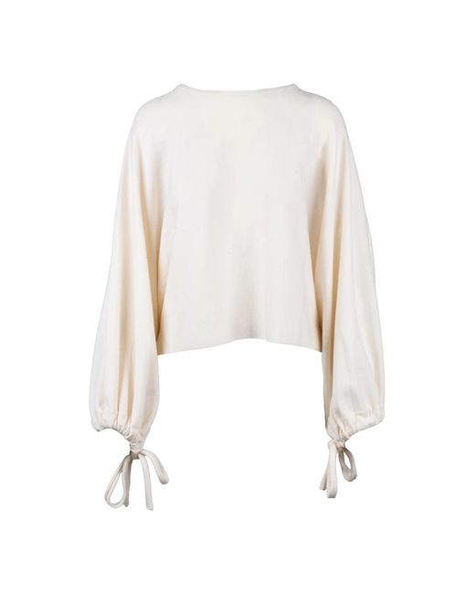 Max Mara White Round-Neck Knitwear