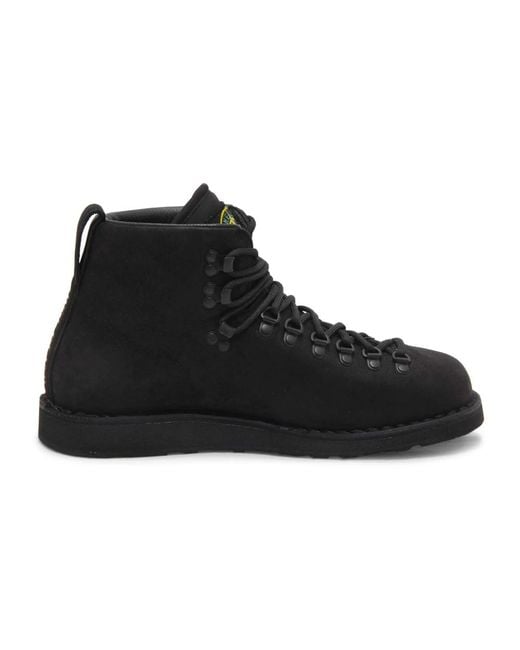 Stone Island Black Lace-Up Boots for men