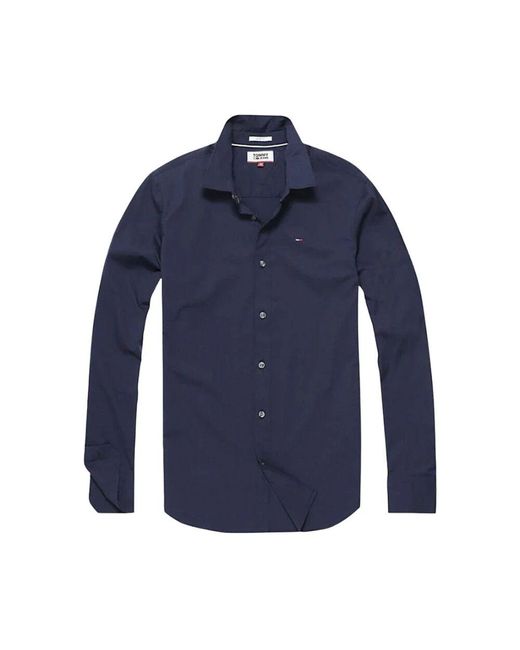 Tommy Hilfiger Stretch-Baumwoll-Popeline-Hemd in Blue für Herren