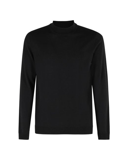 Roberto Collina Schwarzer Langarm Pullover in Black für Herren