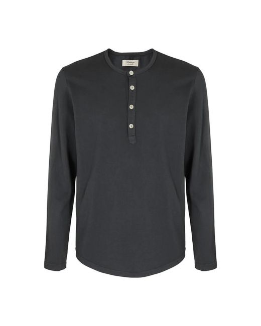 Tela Genova Black Long Sleeve T-Shirts for men