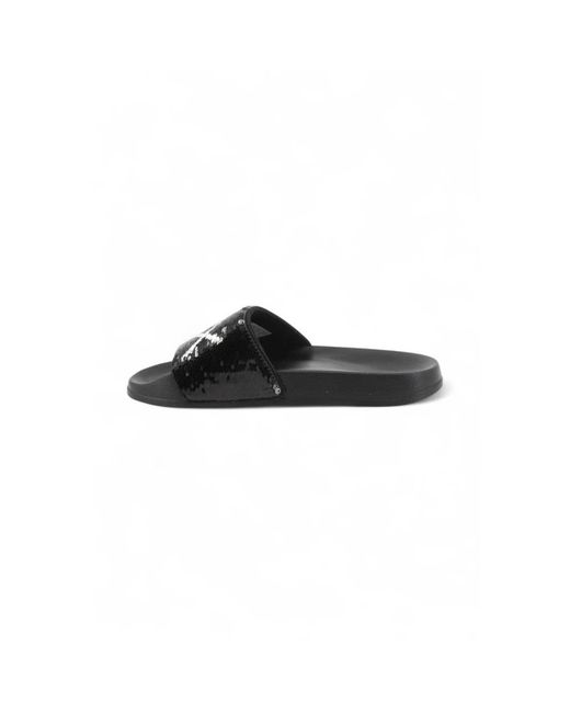 Sun 68 Schoenen ,Zwart ,Pailletten Beach Sequin Slides in het Black