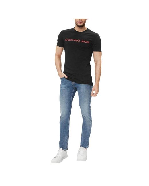 Calvin Klein Bicolor Baumwoll T-Shirt in Black für Herren