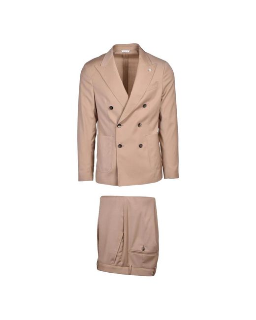 Double Breasted Suits di Manuel Ritz in Natural da Uomo