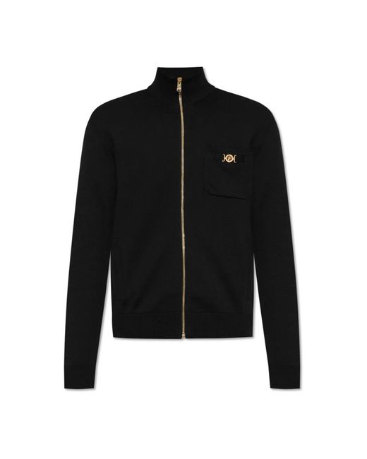 Versace Truien & Vesten ,Zwart ,Katoen Vest Met Zakken in het Black voor heren