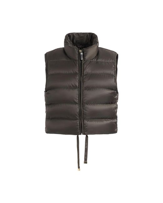 Max Mara Gewatteerd Cropped Gilet in het Gray