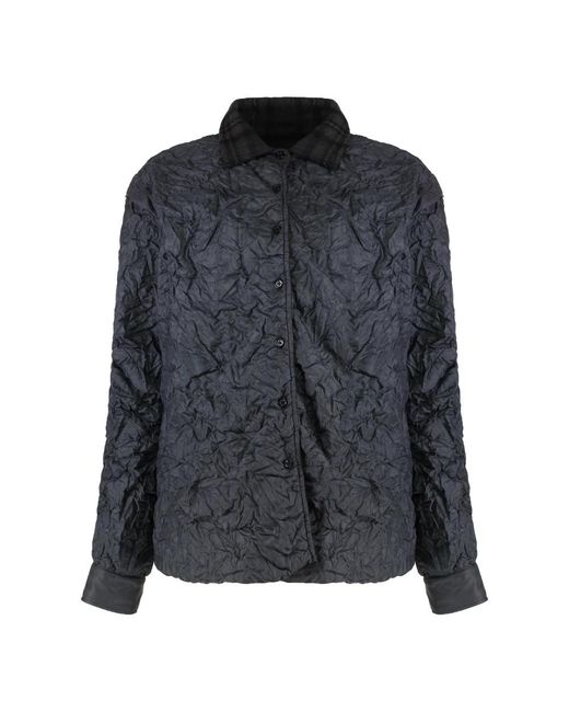 Maison Margiela Jassen ,Grijs ,Katoen Quilted Shirt-Jacket in het Black