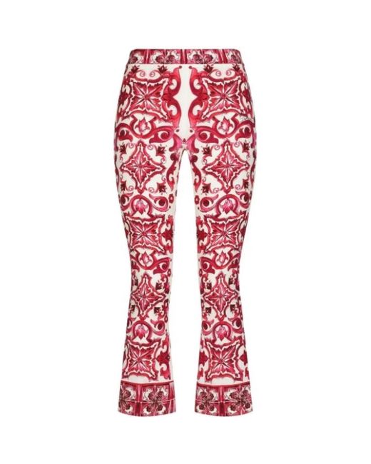 Trousers > wide trousers Dolce & Gabbana en coloris Red