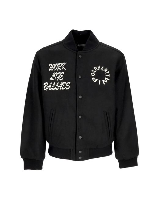 Carhartt Work Varsity Bomber College-Jack Voor Zwart in het Black voor heren