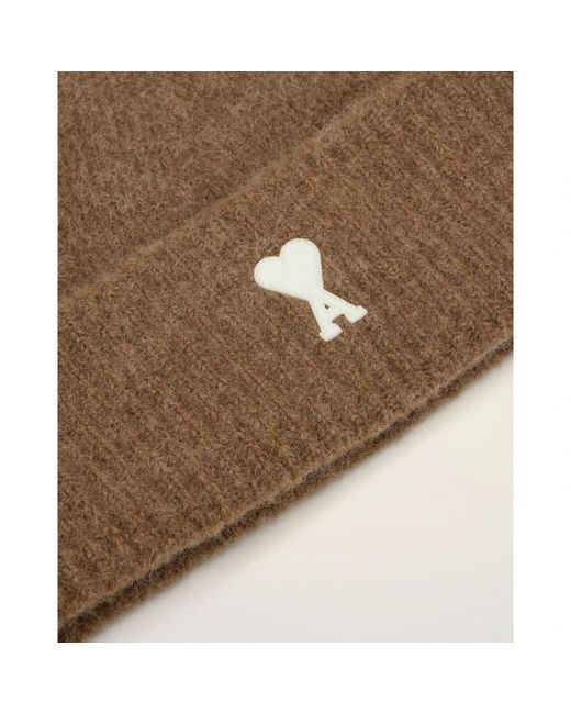 AMI Accessoires ,Bruin ,Gestreept Alpaca Mutsen in het Brown