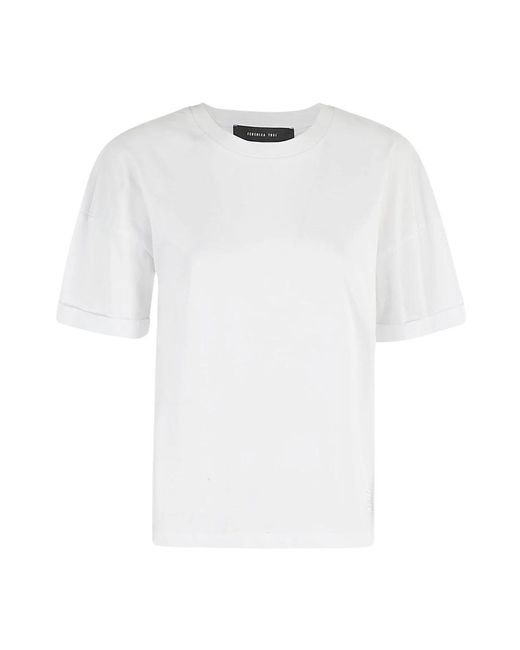 T-shirt girocollo manica corta di FEDERICA TOSI in White