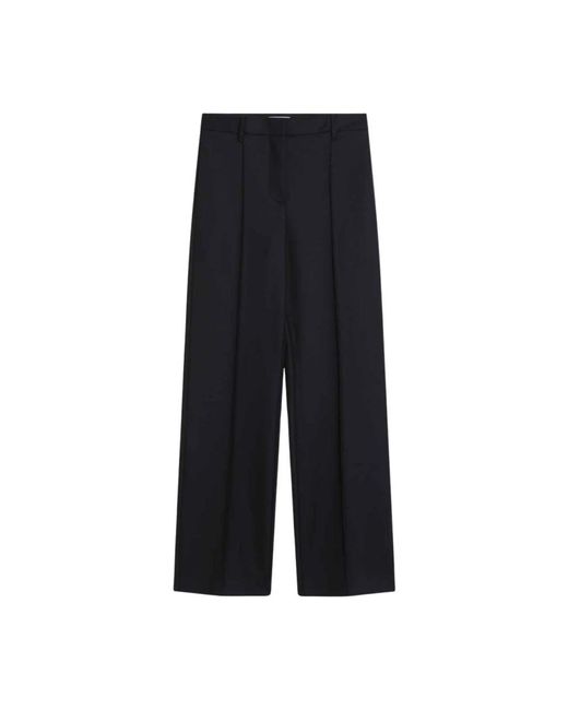 Prada High-Waisted Pleated Wide-Leg Broeken in het Black