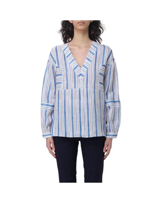 Fay Overhemden ,Veelkleurig ,Katoen Stijlvolle Blouses in het Blue