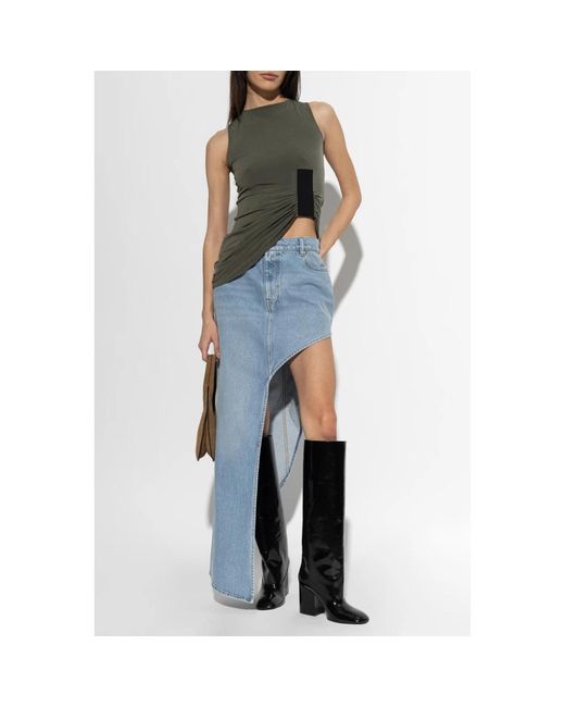 Coperni Tops ,Groen ,Asymmetrische Top Met Cut in het Green