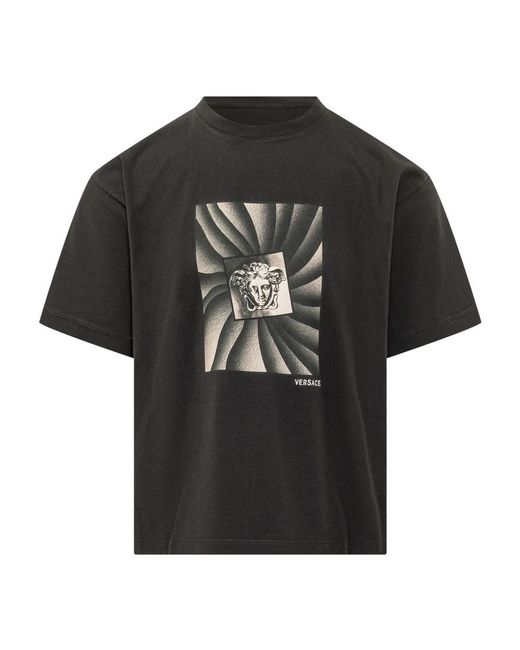 Versace Bedruikt Katoen-Jersey T-Shirt Regular Fit in het Black voor heren