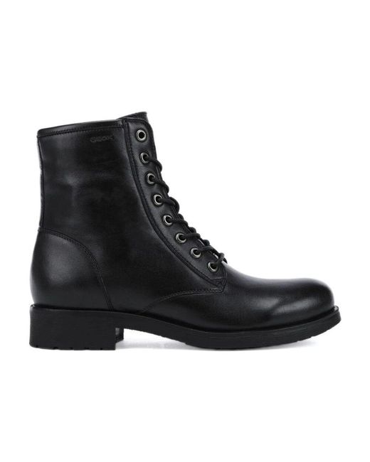 Geox Black Wasserdichter knöchelstiefel mit formalem look