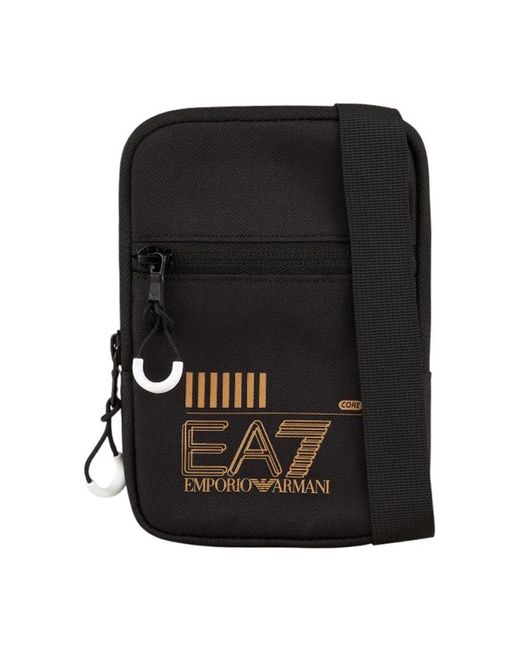 EA7 Schwarze Nylon Umhängetasche in Black für Herren