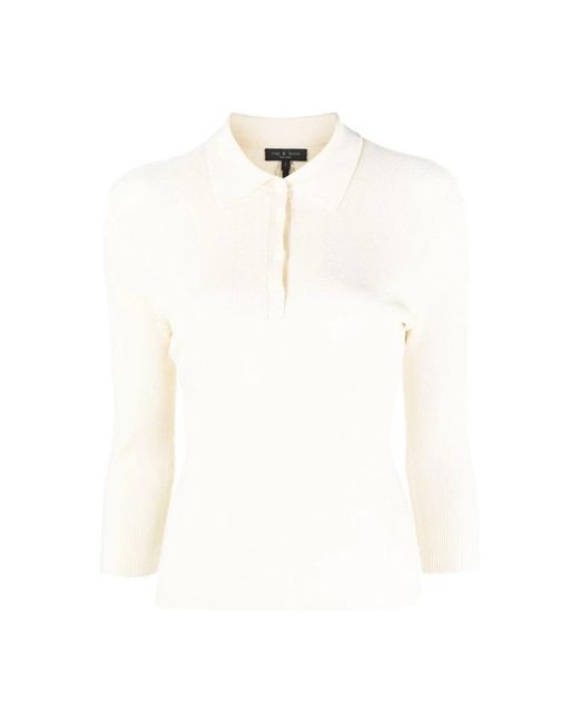 Rag & Bone White V-Neck Knitwear
