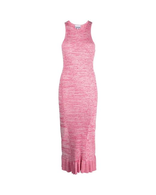 Ganni Pink Midi Dresses