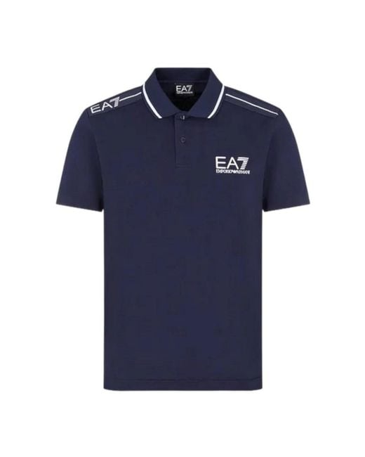 EA7 Blue Polo Shirts for men