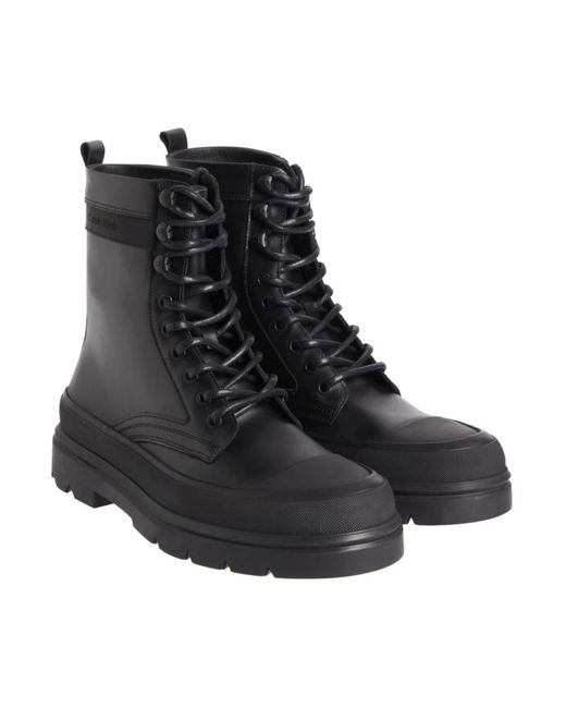 Calvin Klein Black Lace-Up Boots for men