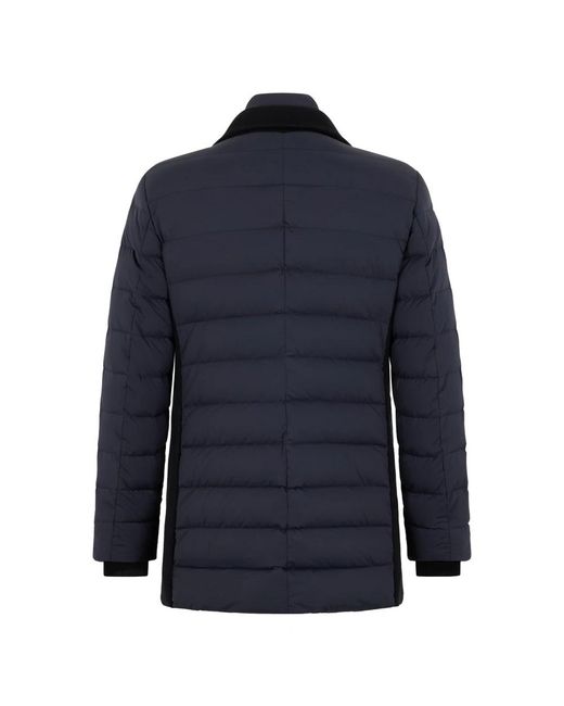 Moorer Jassen ,Blauw ,Polyester Double-Breasted Jas Met Gepolsterde Mouwen in het Blue voor heren