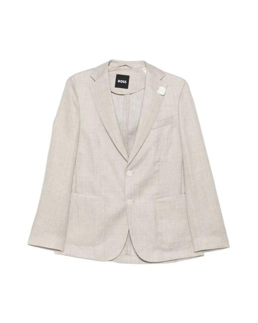 HUGO Hanry Two-Button Blazer in het Natural voor heren