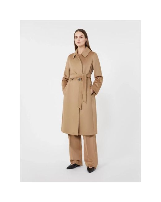 Max Mara Natural Belted Coats