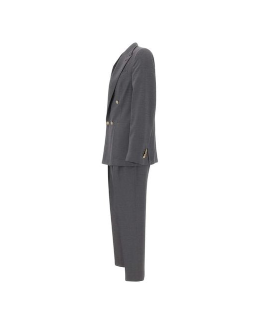 BRIGLIA Gray Double Breasted Suits for men