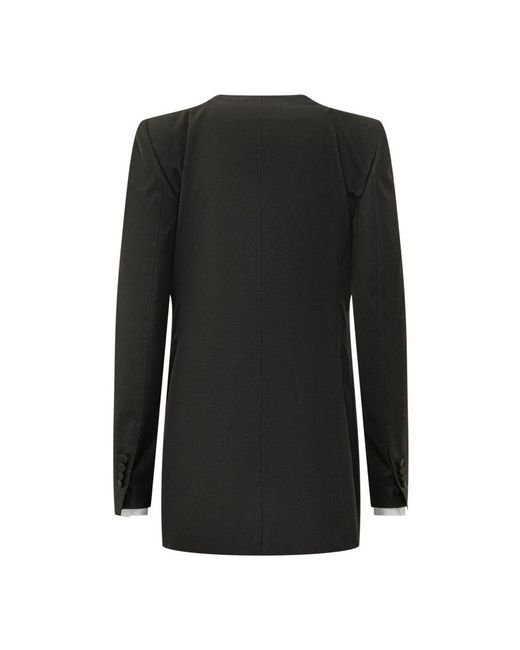 Tom Ford Collarless Wool Silk Jacket in het Black