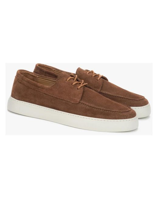ESTRO Brown Laced Shoes for men