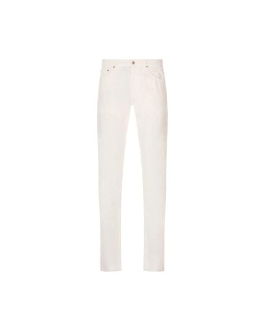 PT Torino White Slim-Fit Trousers for men