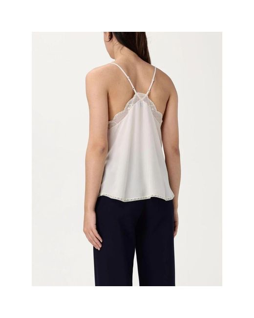 Zadig & Voltaire White Weiße Spitzenbesatz Cami Top
