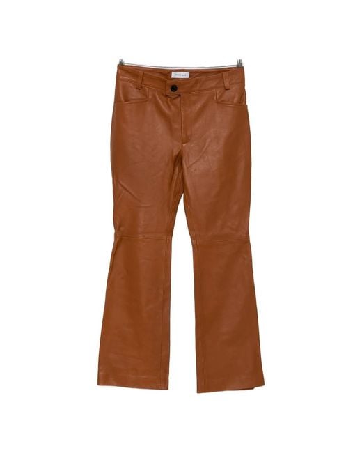 Ernest W. Baker Brown Leather Trousers for men