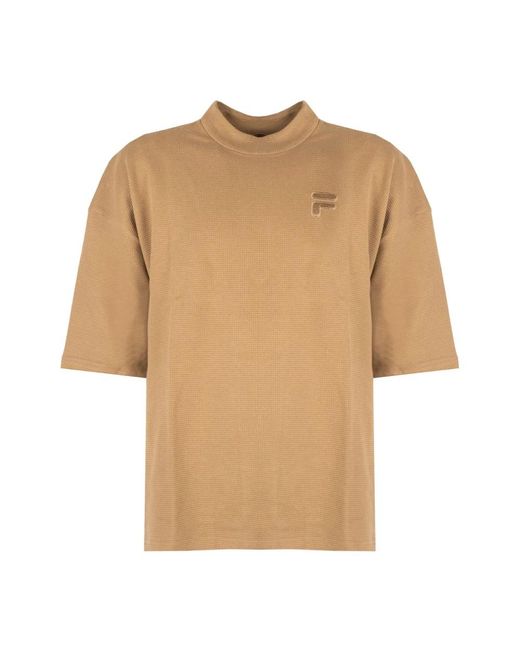 Fila Tops ,Bruin ,Katoen Casual Ronde Hals Logo T-Shirt in het Natural voor heren