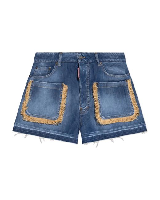 DSquared² Korte Broeken ,Blauw ,Katoen Shorts Capsule Summer Lovers in het Blue