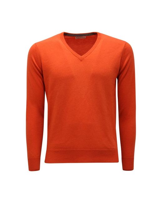 Kangra Orange Cashmere Knitwear for men