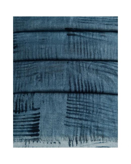 Kiton Accessoires ,Blauw ,Leer Cashmere En Zijde Stola in het Blue