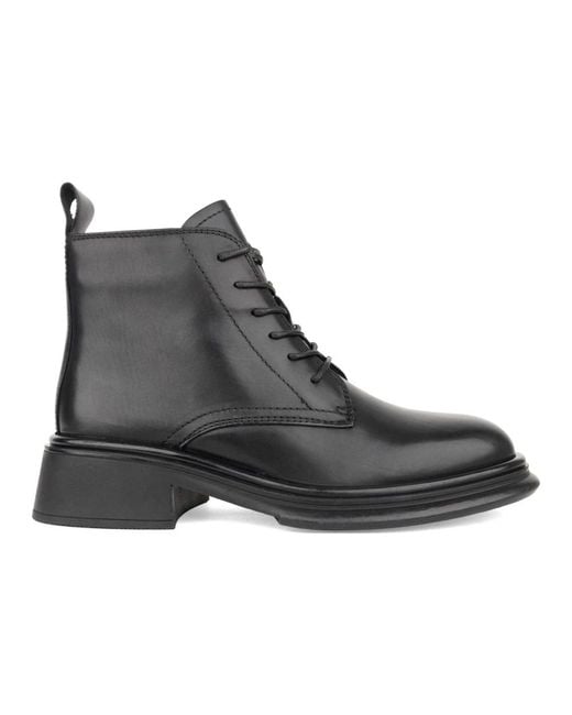 Linda Baumann Black Lace-Up Boots