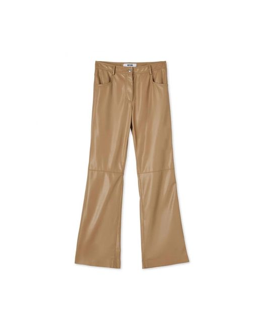 Wide Trousers di MSGM in Natural