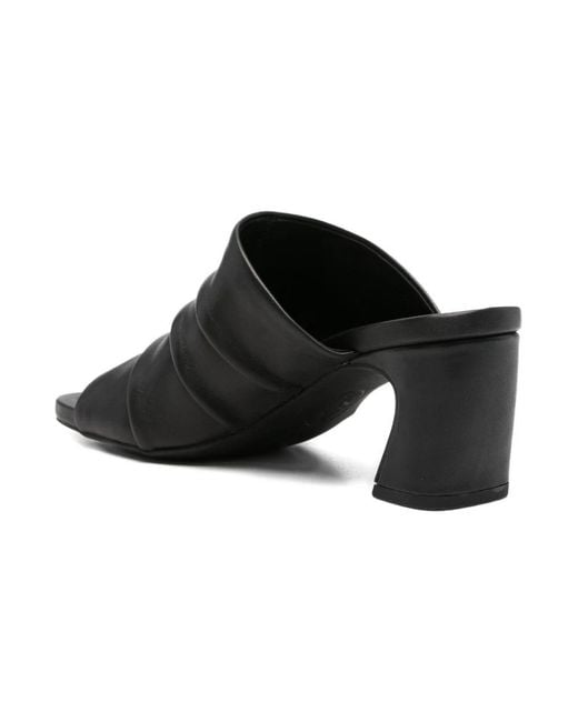 Ash Black Heeled Mules