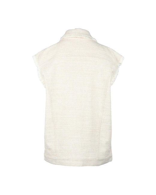 Semicouture Jassen ,Katoen Gebreid Vest Met Katoenmix in het White
