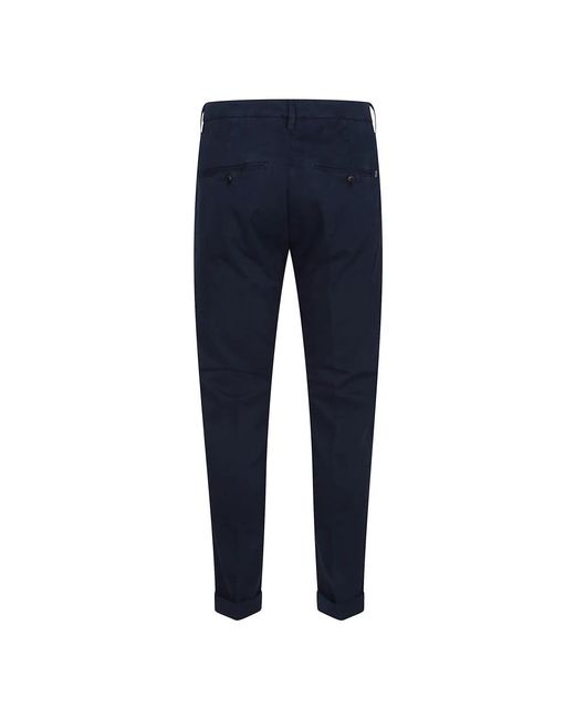 Dondup Broeken ,Blauw ,Katoen Blauwe Broek Lage Taille Regular Fit in het Blue voor heren